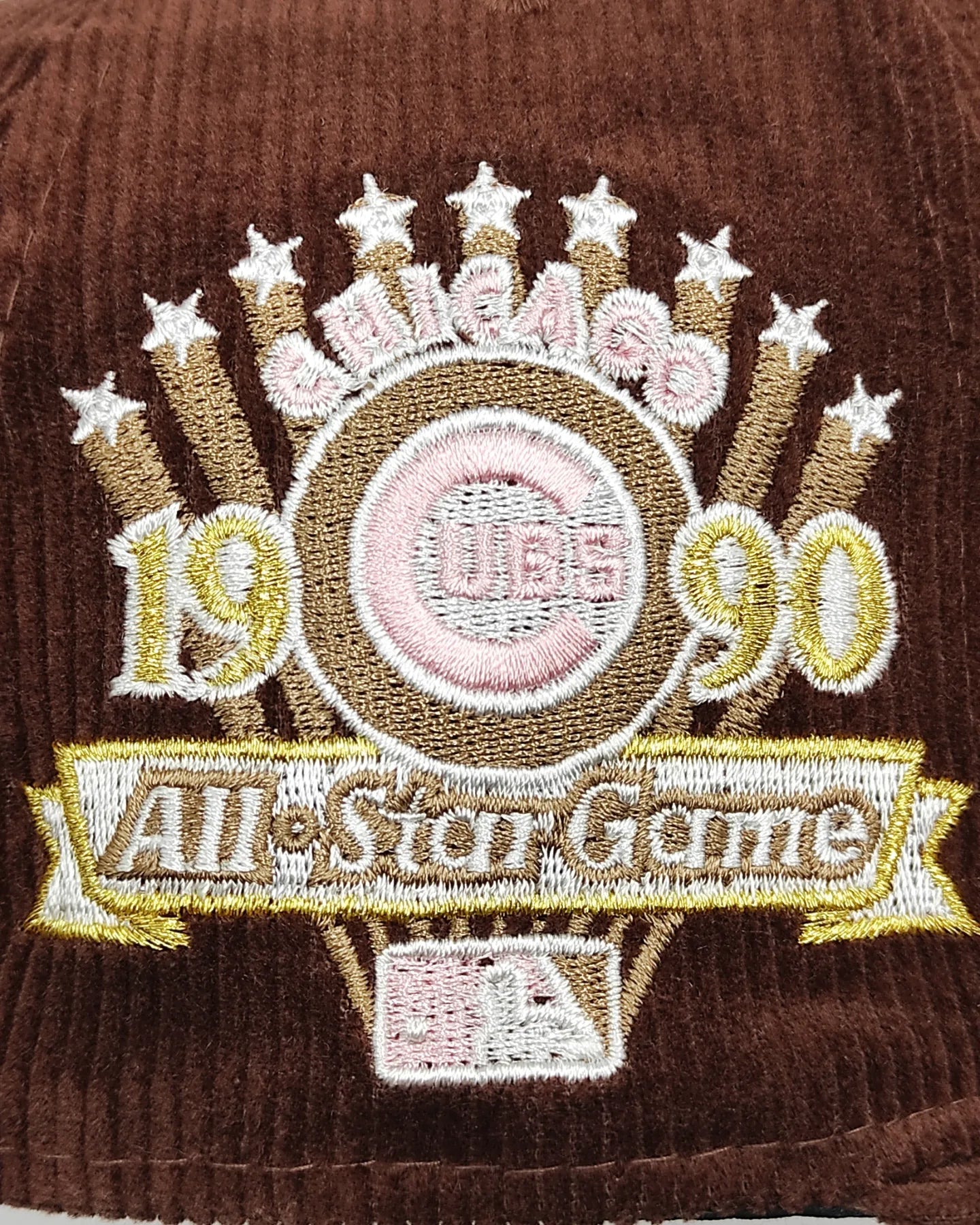 New Era Chicago Cubs All Star Game 1990 Coffe pink corduroy prime edition 59fifty fifted hat