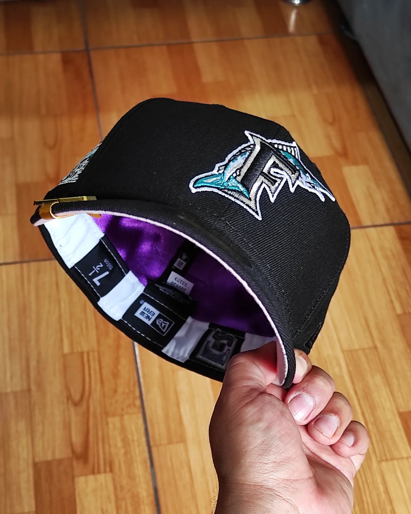 New Era Silky uv Florida Marlins inaugural season 59 Fifty black