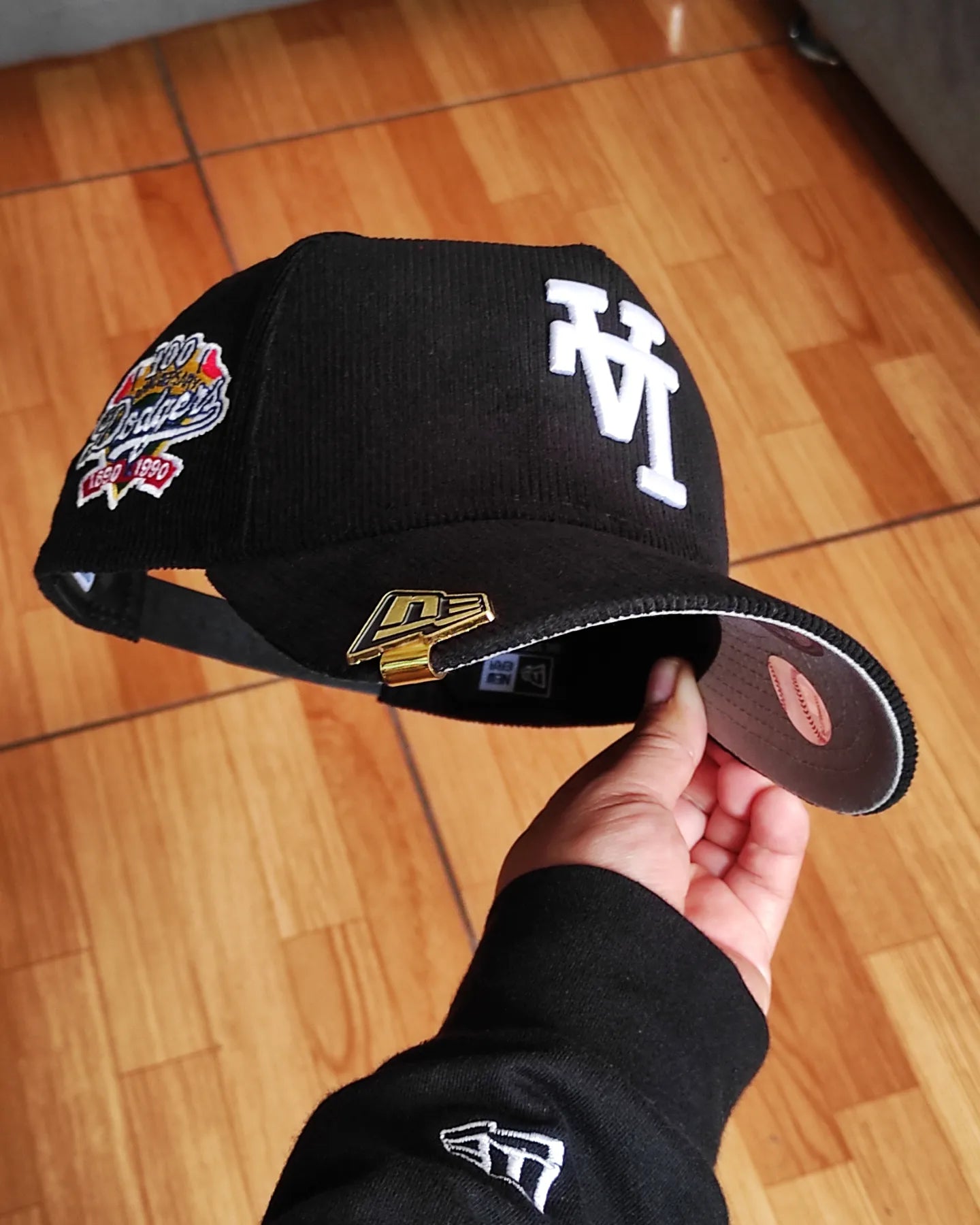 New Era Los Angeles Dodgers corduroy 100 th aniversario negro - 9FORTY AFRAME