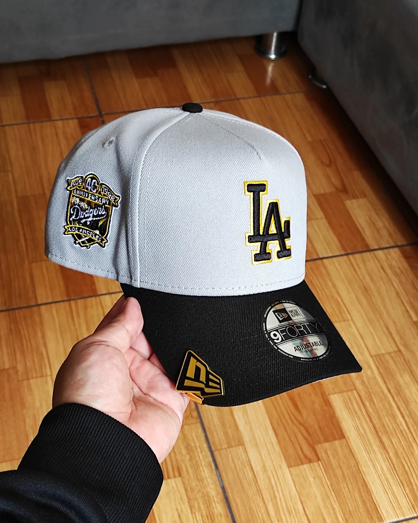 New Era Los Angeles Dodgers 40th aniversario plomo negro - 9 Forty A-FRAME