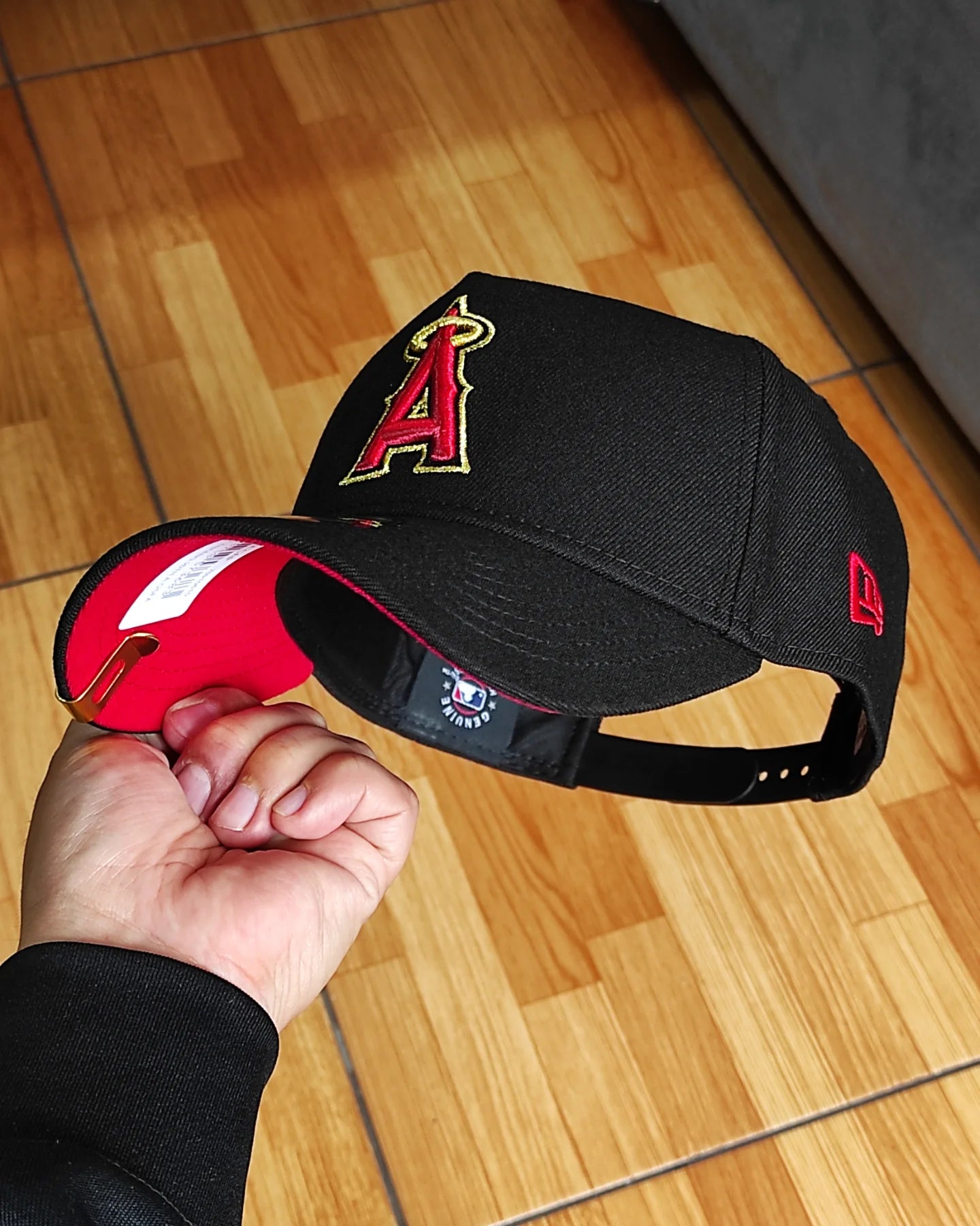 New Era Anaheim Angels world champions 20th aniversario black red  9forty a-frame snapback