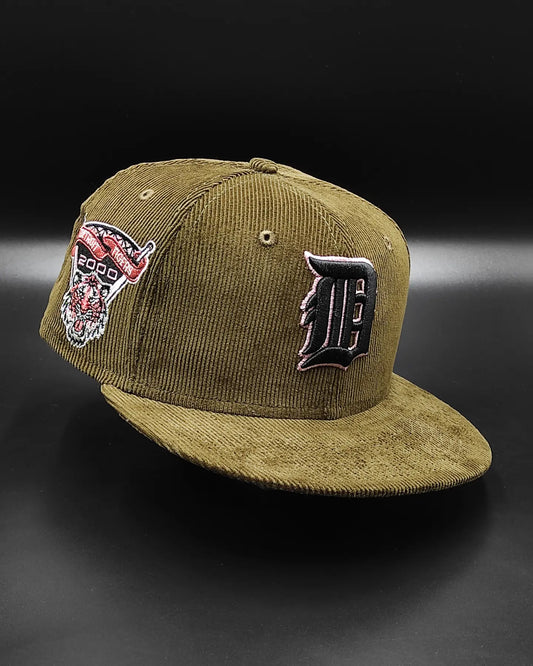 New Era 59fifty martini corduroy detroit tigers 2000 inaugural patch hat - olive