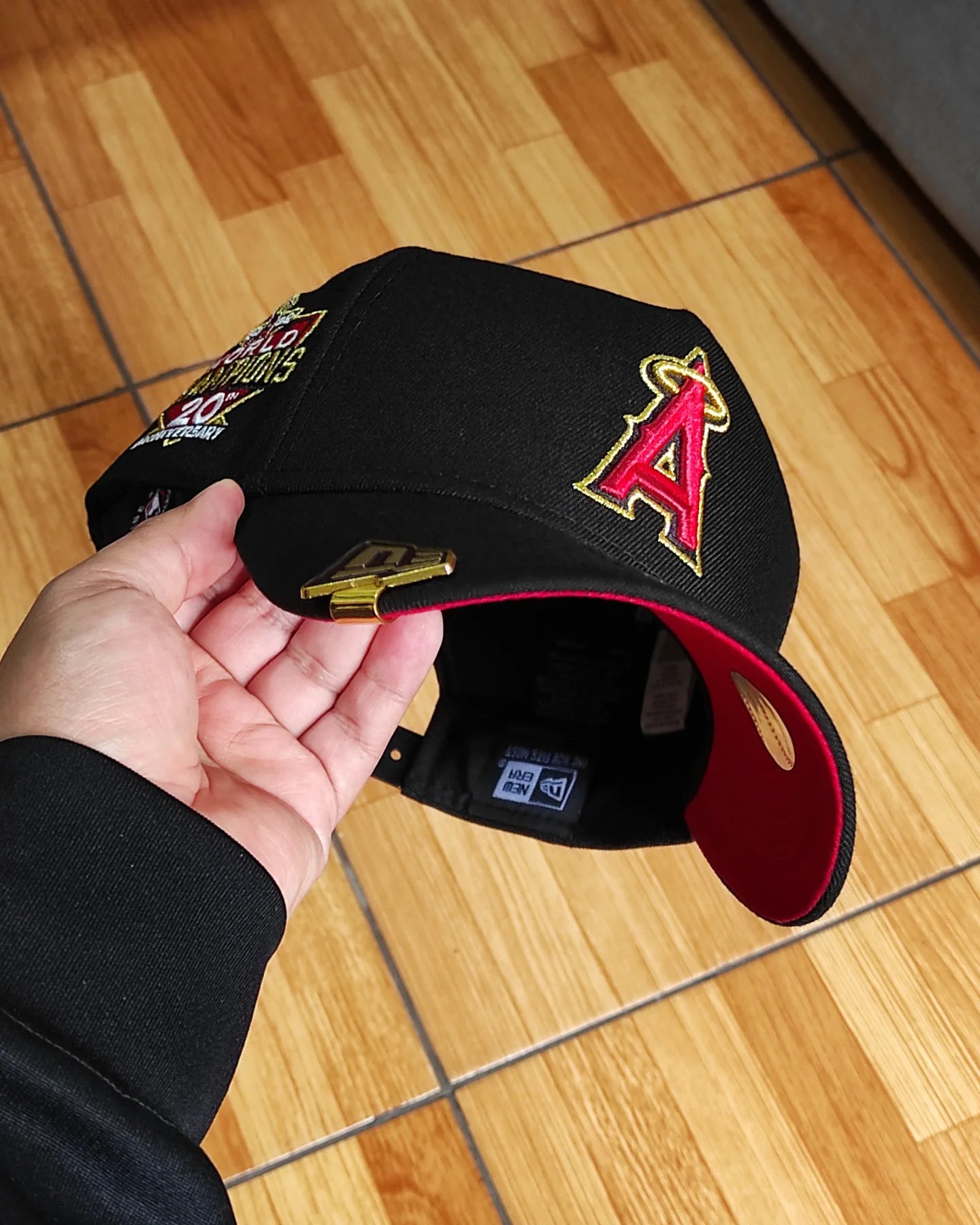 New Era Anaheim Angels world champions 20th aniversario black red  9forty a-frame snapback