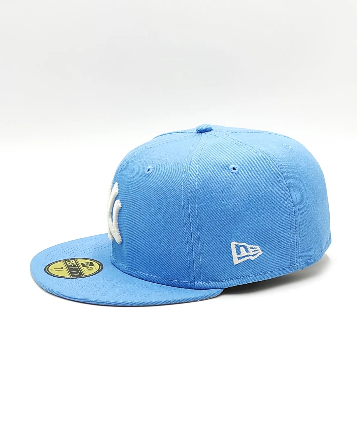 New York Yankees 100 anniversary new era 59fifty fitted - sky blue, white, silver - brilla en la oscuridad