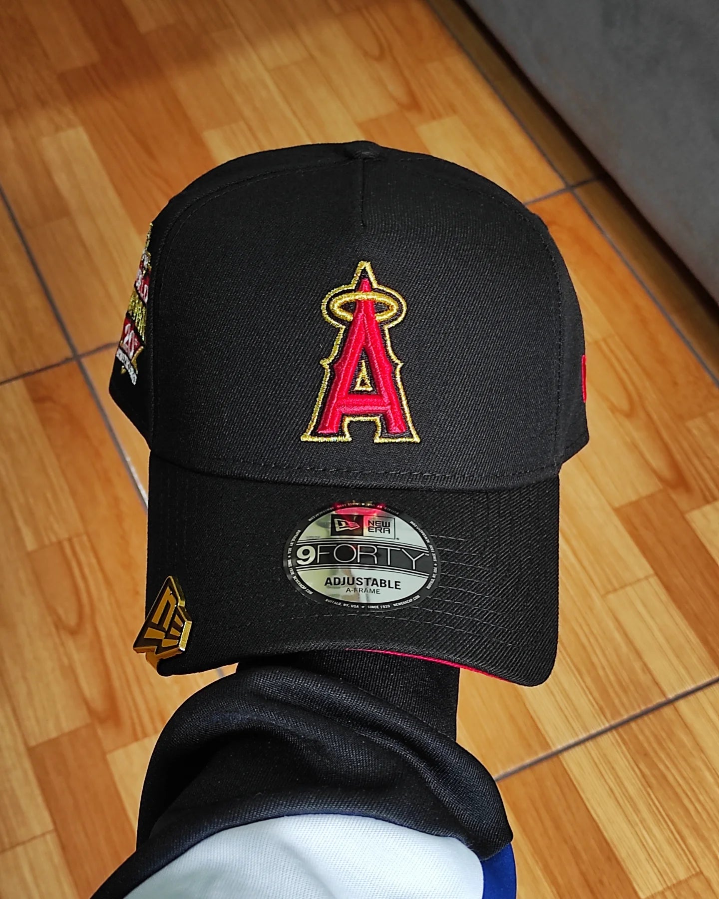 New Era Anaheim Angels world champions 20th aniversario black red  9forty a-frame snapback