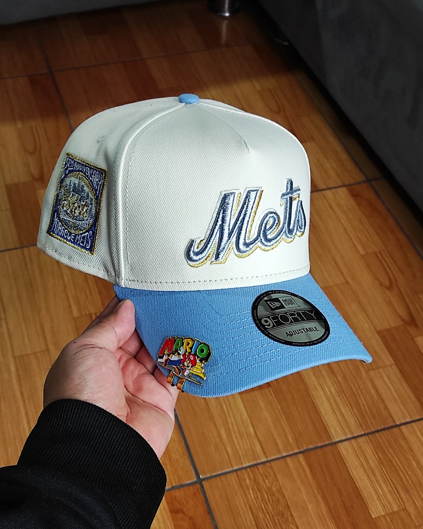 New Era New York Mets 25th Anniversary Chrome Gold Edition A Frame 9Forty Snapback Hat