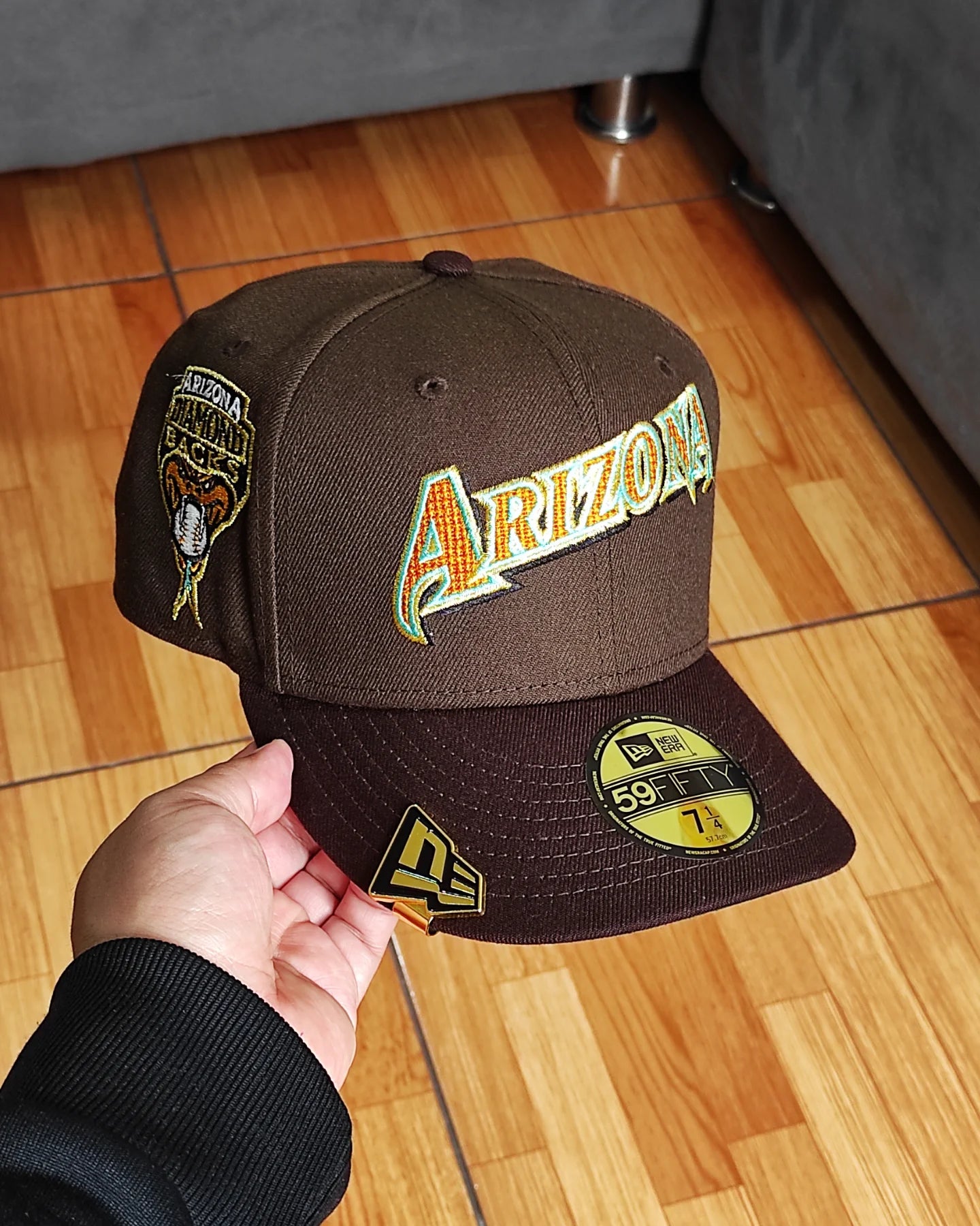 New Era 59 Fifty Arizona Diamondbacks Fields inaugural patch brown